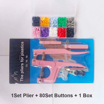 T5 Resin Snap Buttons Set Snaps U Shape Fastener Snap Pliers Buttons Kit Snaps Cloth Buttons DIY Sewing Machine Crafting Tool