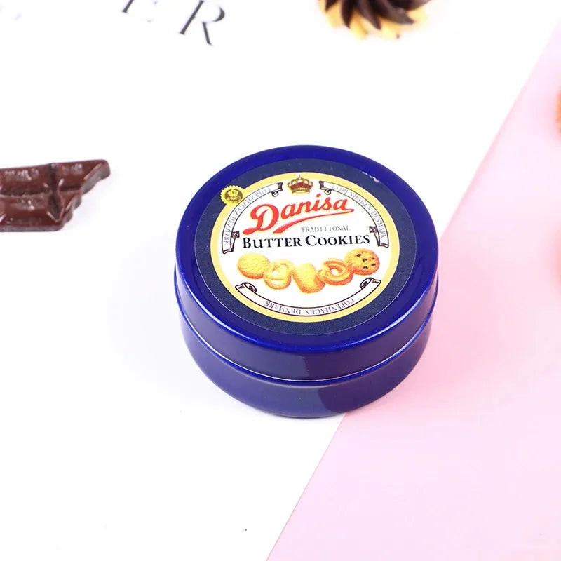 1Pcs 1/12 Dollhouse Miniature Danish Cookie Box Model Set Kitchen Accessories For Doll House Decor Kids Toys Gift