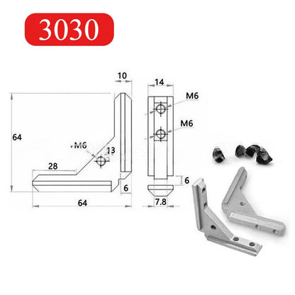 2020 3030 4040 Panel Installation Board Angle Slot Fixing Hardware Door Frame Corner Code Profile Universal Angle Slot Connec