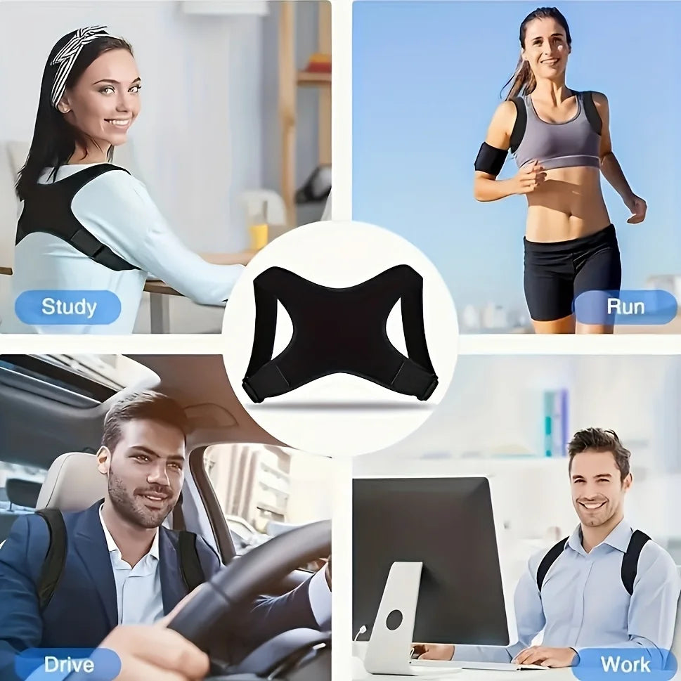 Adjustable Posture Corrector Back Support Belt- Breathable, Non-Slip, Ergonomic Support for Improved Posture, Suitable for Si