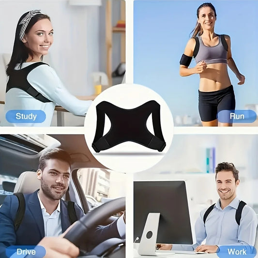 Adjustable Posture Corrector Back Support Belt- Breathable, Non-Slip, Ergonomic Support for Improved Posture, Suitable for Si