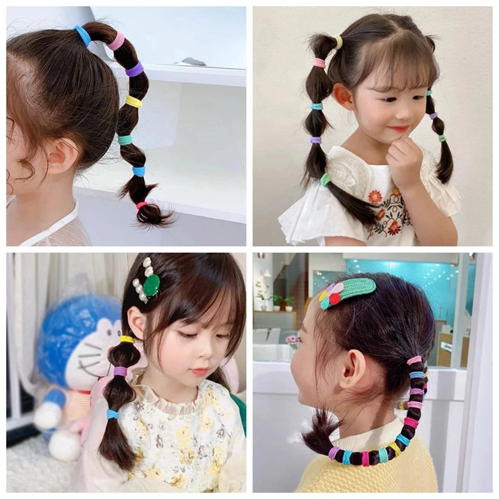 20/50pcs Kids Elastic Hair Bands Girls Sweets Scrunchie Rubber Band for Children Hair Ties Clips Headband Baby Hair Accessori
