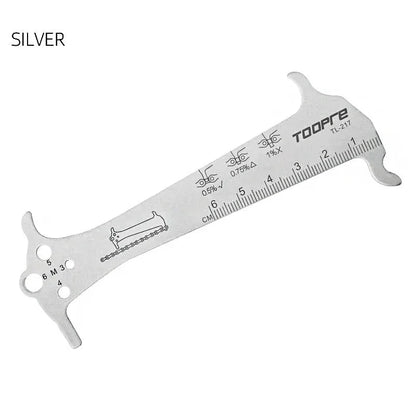 Bicycle Chain Wear Indicator Ruler Repair Tool Stainless Steel Mountain Road Bike Chain Gauge Measurement Checker Screw Diame