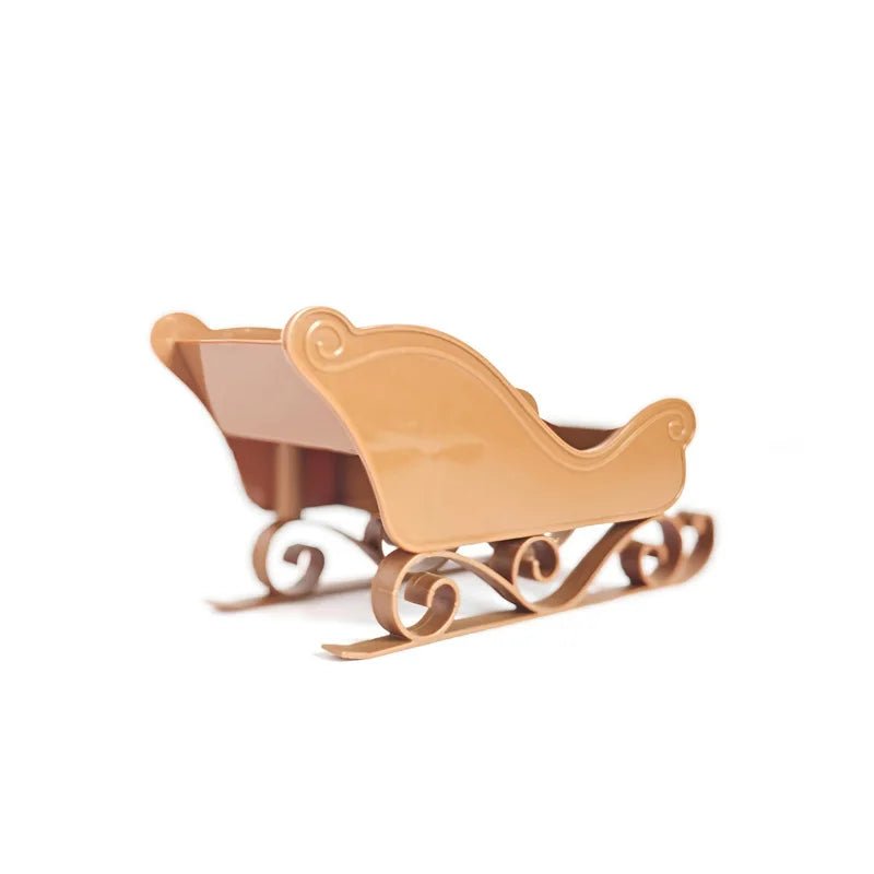 Mini Cute Sleigh Ornament for Office Desk Decor Accent Holiday Office Gift Desk Calendar Office Bookshelf Home Decor - Brown