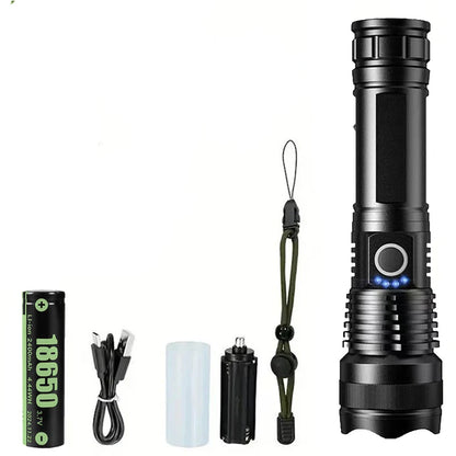 Rechargeable Flashlights High Power LED Tactical Flashlight Super Bright Handheld Hunting Torch Light for Emergency Hiking - 