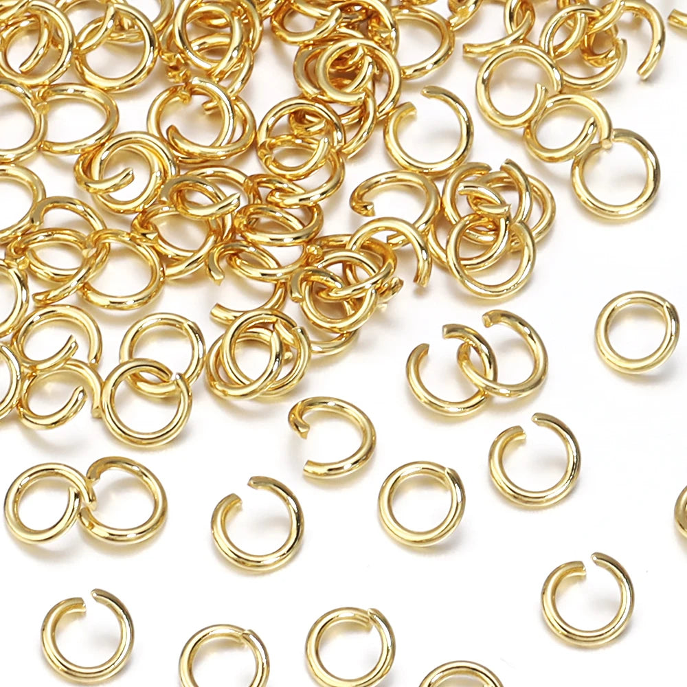 100-200pcs 3-8mm Gold Stainless Steel Open Jump Rings Split Rings Connectors For DIY Necklace Jewelry Finding Making Accessor