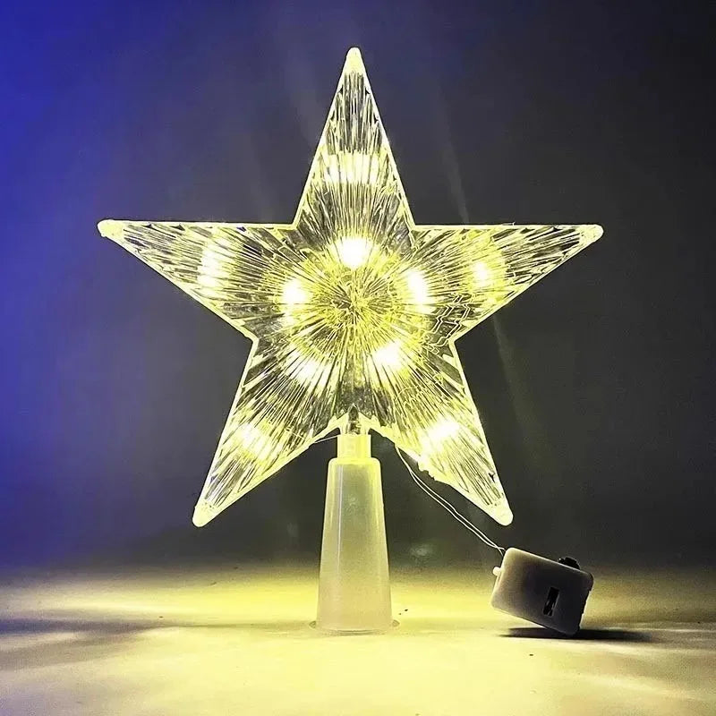 15cm Christmas Tree Decoration Stars Warm White Lights Home Room Decor Shining Lamp Xmas Festival