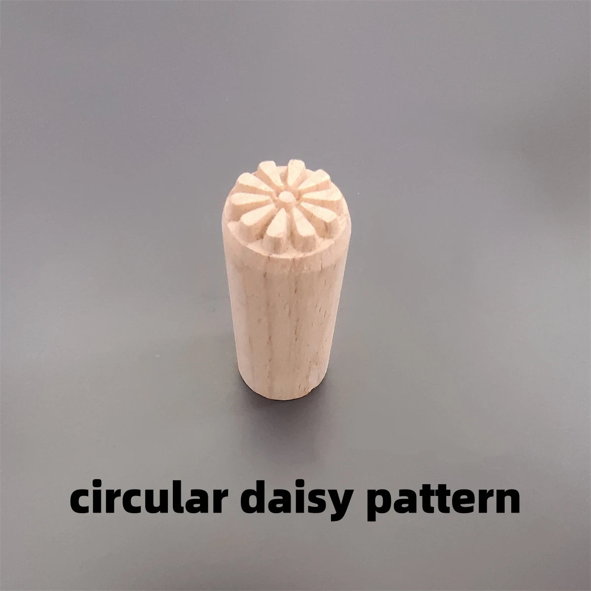 9 Patterns Wood Stamps DIY Wooden Clay Seal Set Round Pottery Tool Moon Cake Mantou Pasta Kitchen Food Seal Homemaking Tool 1