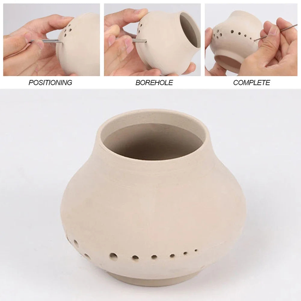 6 Pieces/set of Stainless Steel Hole Puncher Carving Sculpture Modeling Pottery Cutting and Punching Ceramic Polymer Clay Too