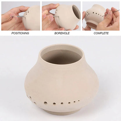 6 Pieces/set of Stainless Steel Hole Puncher Carving Sculpture Modeling Pottery Cutting and Punching Ceramic Polymer Clay Too