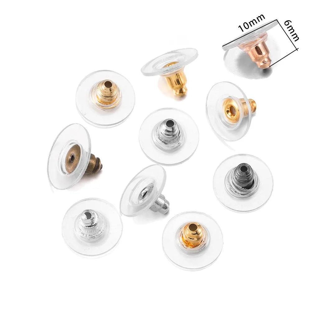200-2000pcs Soft Silicone Rubber Earring Back Stoppers for Stud Earrings DIY Earring Findings Accessories Bullet Tube Ear Plu