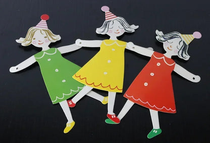 Cute Hands In Hands Boy Girl Cat and Dog Cartoon DIY Bunting Birthday Banner Flag Party Decoration Paper Flags Hanging Orname