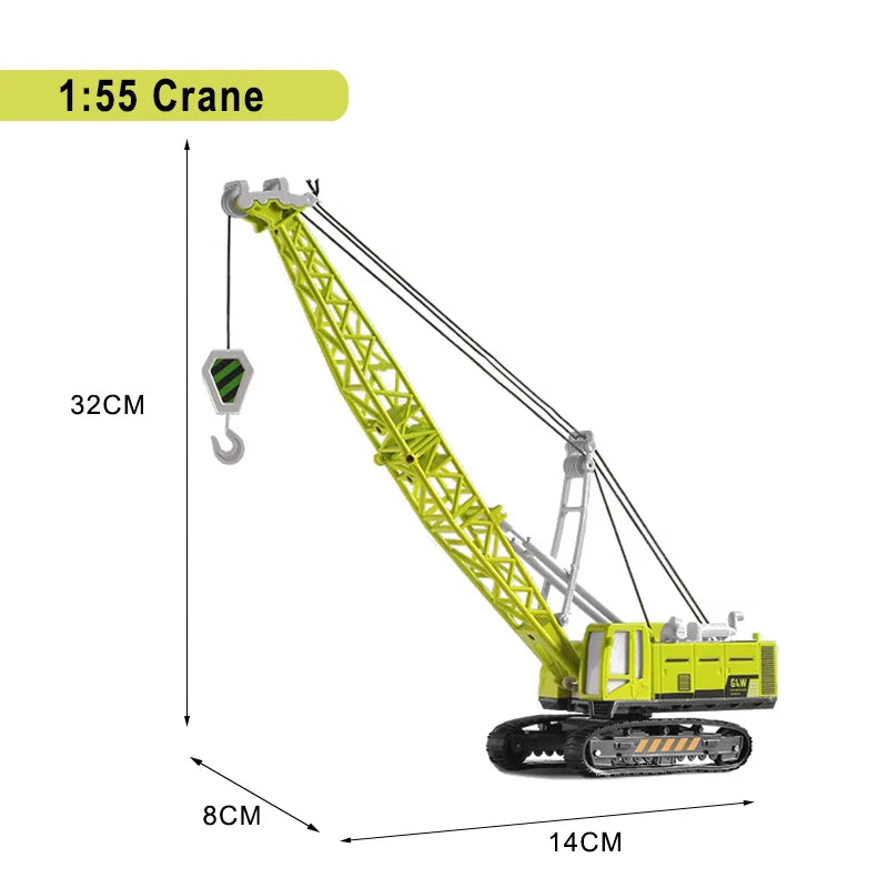 Engineering Diecast Toys for Boys Alloy+Plastic Tractor Excavator Backhoe Crane Bulldozer Kids Truck Children Vehicle Model G