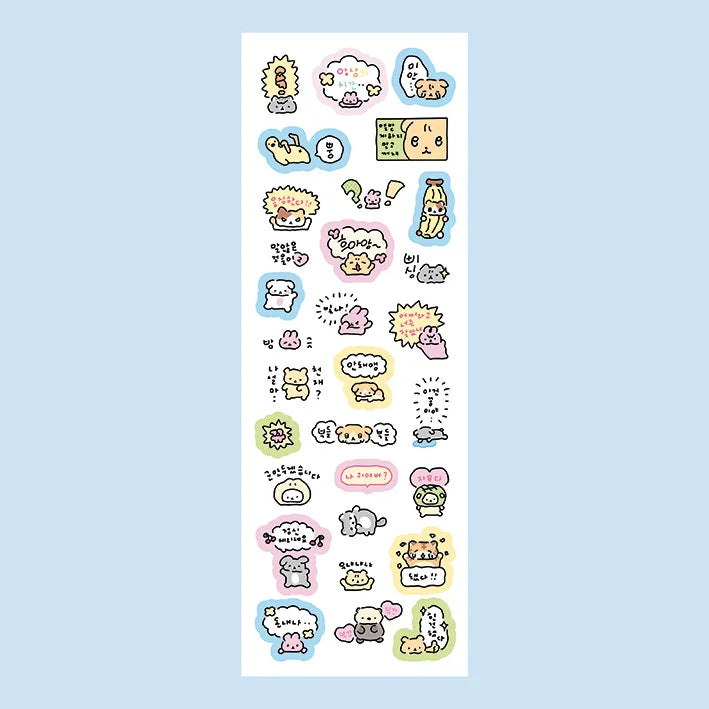 Korean Cartoon Cute Kawaii Graffiti Hand Drawn Rabbit Sticker Hand Account Photo Planner Diary Scrapbook DIY Decorative Stick
