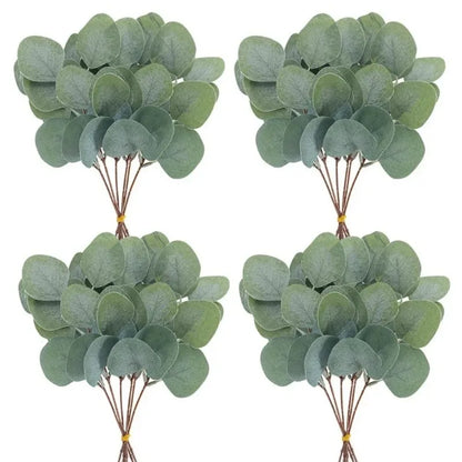 5/10/20Pcs Of Eucalyptus Leaf Stems Green Artificial Plants For Living Room Decoration Bride Wedding Vases Flowers Bouquet De