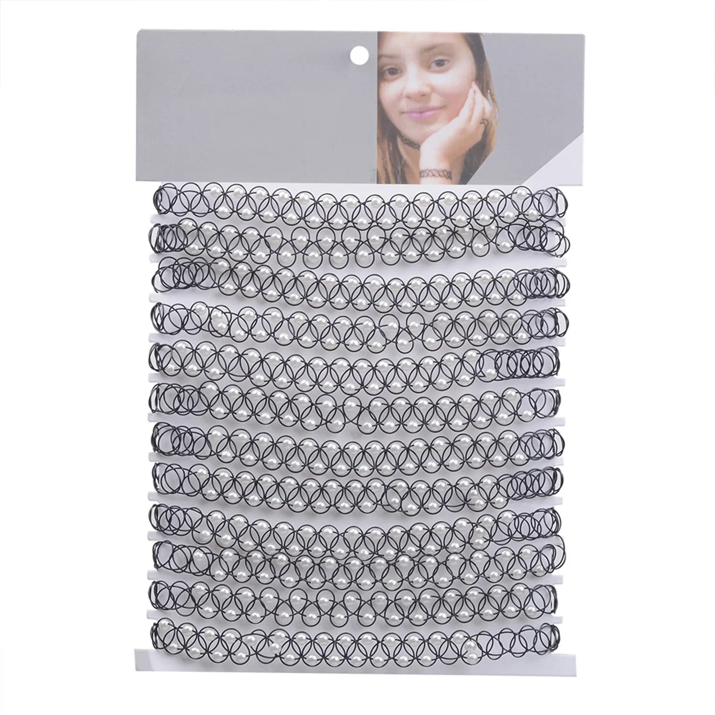 12pcs/lot Vintage Hippy Stretch Tattoo Choker Necklace Elastic Chocker Necklace Fishing Line Tattoo Colorful Necklace