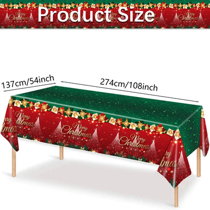 Disposable Christmas Tablecloth Merry Christmas Decors for Home 2024 Table Cover Xmas Ornament Navidad Natal New Year Gift 20