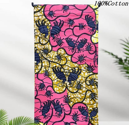 New African Ankara Batik Fabric Super Real Wax African Cotton Material Prints Wax Tissu For Sew 6yards - AS PICTURE J