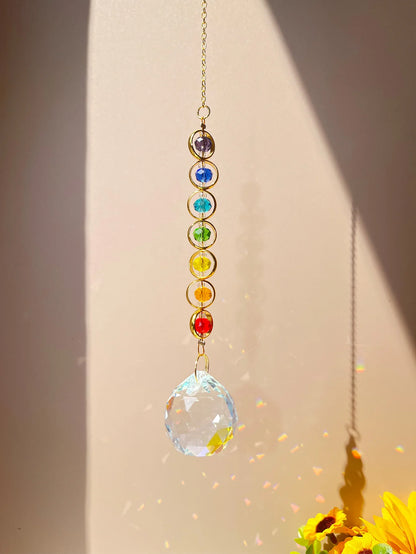 1pc Crystal Suncatcher Mobile Meditation Home Decor Rainbow Maker Prism Suncatcher (Rainbow and Fantasy) - ch30q-0693