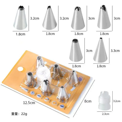 Stainless Steel Piping Nozzles Set Cake Decorating Tips Cream Icing Frosting Baking Tools For Cupcakes Cookies Kitchen Access
