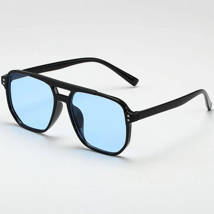 Women Men Square Sun Glasses Retro Polygon Sunglasses Female Black Vintage Fashion Ladies Sunglasses Double Beam Eyeglasses