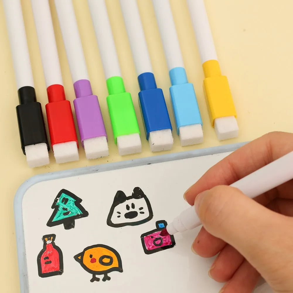 8 Colors Set Whiteboard Pens Bullet Tip Small Size No Magntic 8-24Pcs Whiteboard Dry Erase Markers Kids Graffiti Drawing Pens
