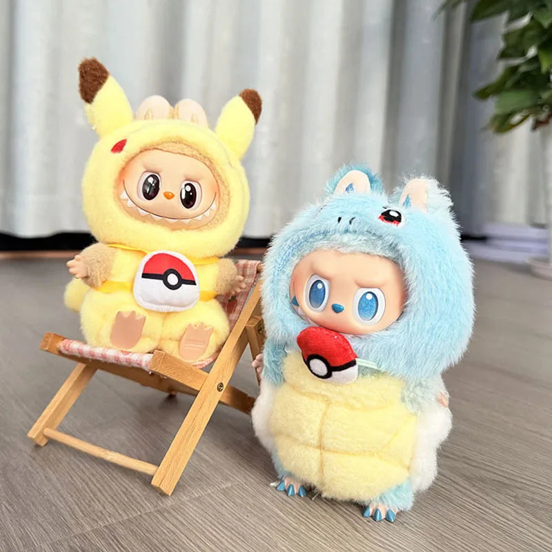 4 Styles for Labubu Clothes Pokemon Pikachu Set Role-playing Costume, Animated Characters, Labubu Accessories (No Dolls)