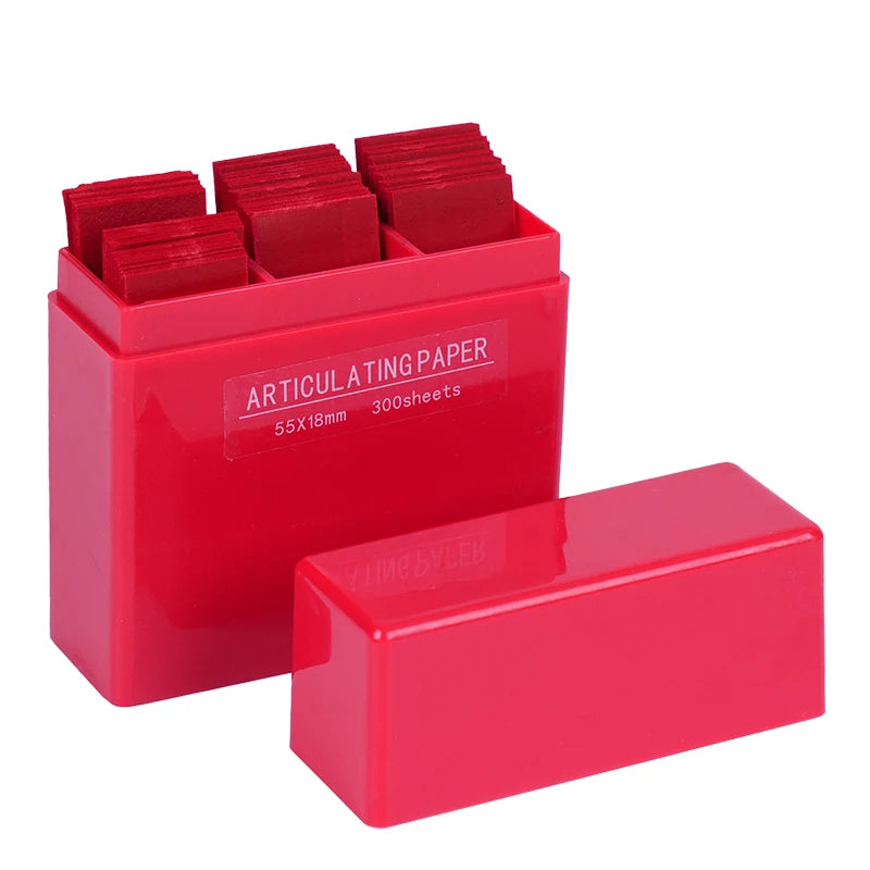 300 Sheets Dental Bite Paper Disposable Dentist Blue/Red Double-Sided Bite Strip Oral Teeth Care Whitening Dentistry Material