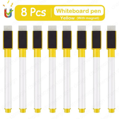 4/8Pcs Magnetic Erasable Whiteboard Pen Color Options Numbering Stationery Office Teaching Supplies for Blackboard Student No