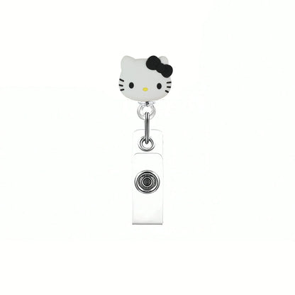 Kawaii Gift Kitty Cat Retractable Badge Reel Sparkling card holder accessories With Keychain For Women Student office supplie