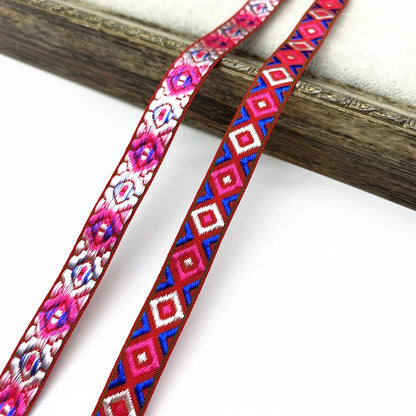 2 yards/lot 13mm Vintage Ethnic Embroidery Ribbon Lace Trim DIY Clothes Bag Accessories Embroidered Fabric - 15