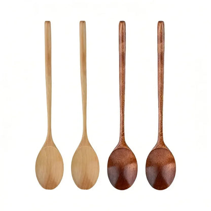 2pcs Wooden Spoon Tableware Kitchen Cooking Utensil Tools Soup Tea Spoon Catering Cooking Tool Coffee Soup Teaspoon Honey Spo
