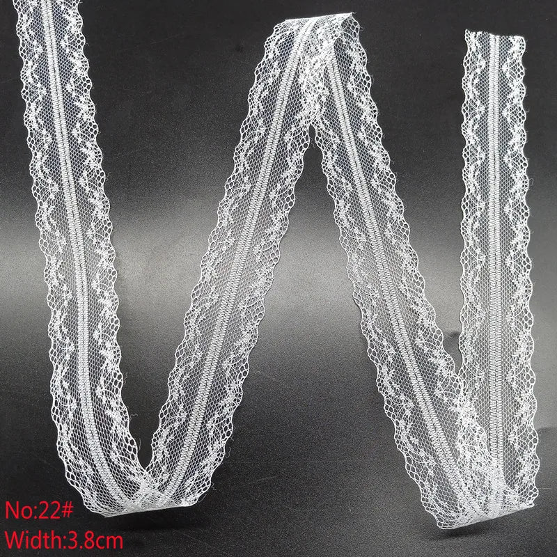 10 Yards 38 Kinds of White Lace Ribbon African Lace Fabric DIY Webbing Decoration Gifts Packing Sewing Clothes Material Craft