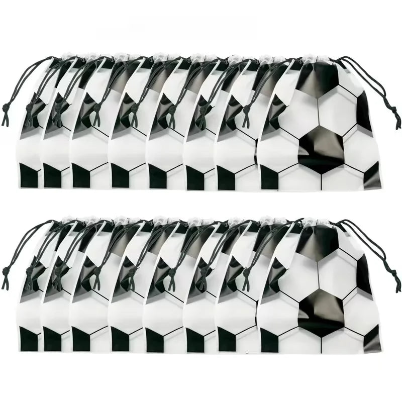 20Pcs Soccer Party Drawstring Bag Football Sport Theme Birthday Favors Treat Bag Gift for guests Team Celebration Decor Suppl