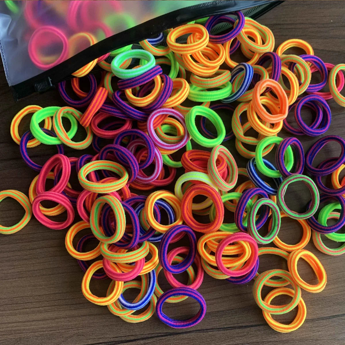 50/100Pcs Colorful Nylon Hair Bands for Children Scrunchie Hair Ties Rubber Band Kids Elastic Hair Leagues Girl Hair Accessor