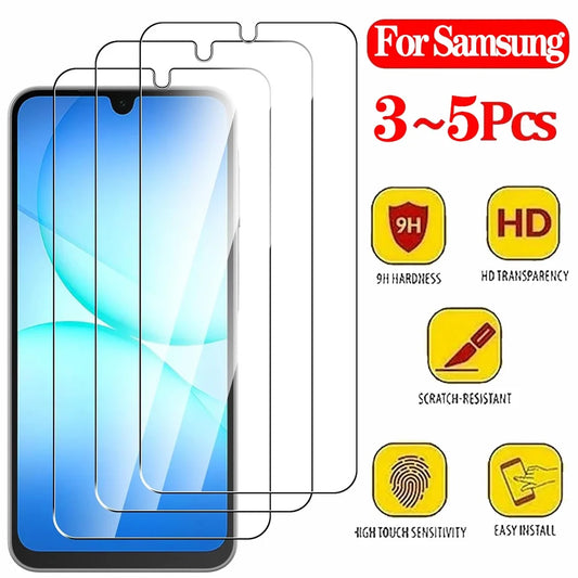 Tempered Glass For Samsung A16 A17 A18 A26 A27 A36 A37 A56 A57 Screen Protector Galaxy A55 A35 A15 A25 A24 Film A51 A52 A53 A