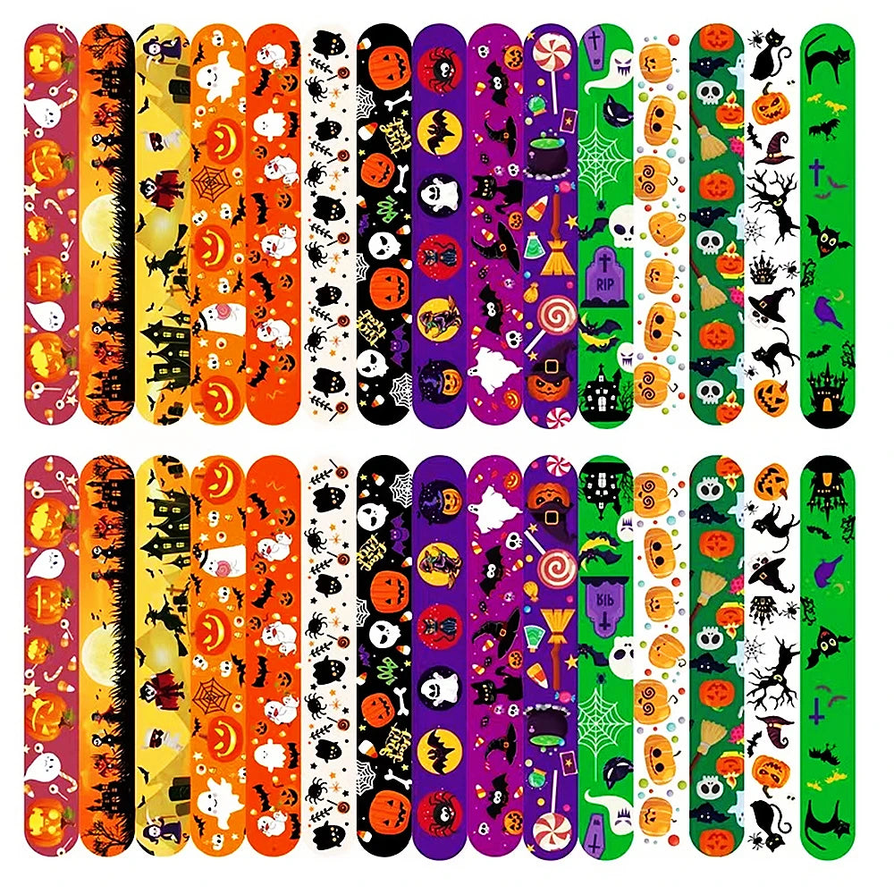 20/50Pcs Halloween Christmas Pattern Wristband Decoration Toys Kids Birthday Party Gifts Pinata Filler New Year's Party Favor