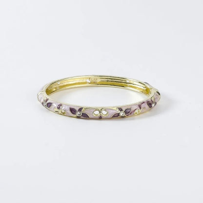 Enamel Vintage Cloisonne Bangle Floral Chinese Chinese Flower Bangle Vintage Ethnic Women's Hand Bracelet Gifts for Women Gir