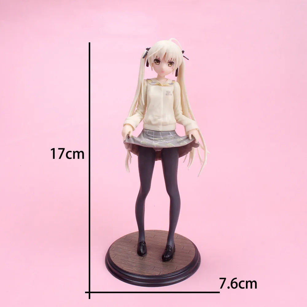 Anime Figure Cartoon Kawaiii Yosuga No Sora Kasugano Sitting Position Action Host Computer Chassis Decor Car Ornamen - 1pc D