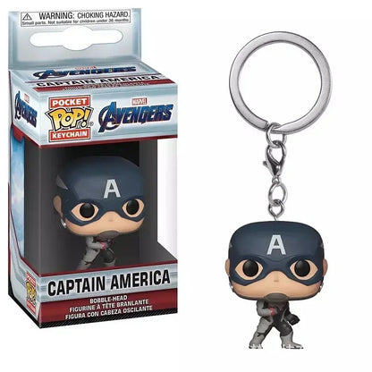 FUNKO Captain America Inro Man Deadpool Spider Man Thanos Thor Keychain Toys Vinyl Doll Collectible Toy Figures Best Kid Gift