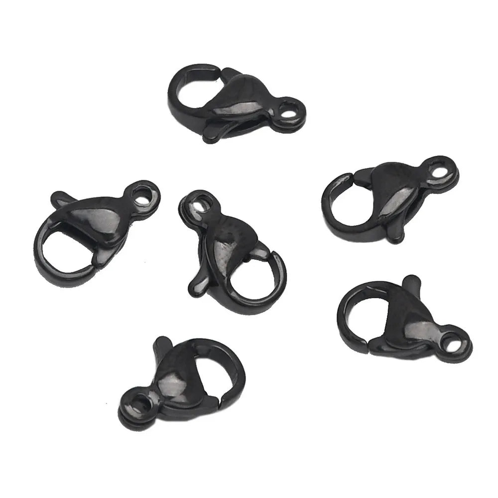 30-50Pcs 304 Stainless Steel Lobster Clasps Claw Clasps For Bracelet Necklace Chain Diy Jewelry Making Findings 9-15mm - gunm