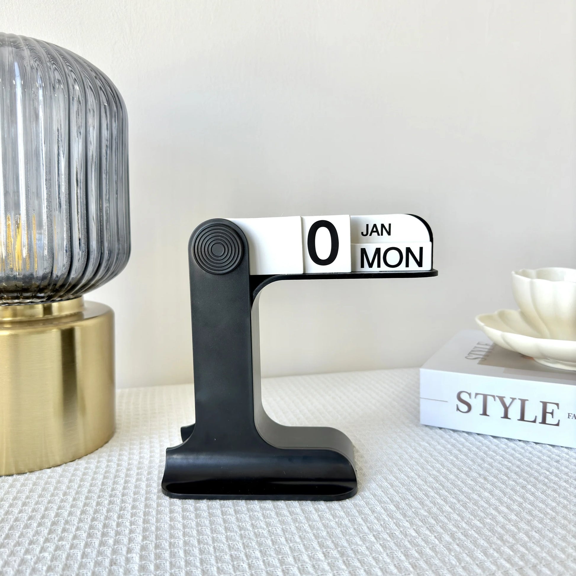1pc modern minimalist style plastic creative perpetual calendar, desk calendar, office desktop decoration, new home decoratio