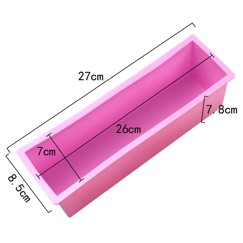 Soap Making Tools Wood Cutting Box 1200g Silicone Soap Mould Rectangular Toast Loaf Mold DIY Handmade Tool