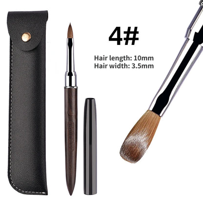100% Kolinsky Acrylic Nail Brush Purple Sandalwood Handle Crimped UV Gel Carving Pen Brush Liquid Powder DIY Nail Drawing