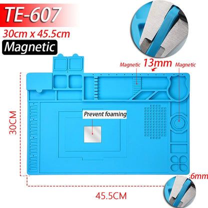 Soldering Station Mat Silicone Work Mat Heat Resistant 932°F Anti-Static