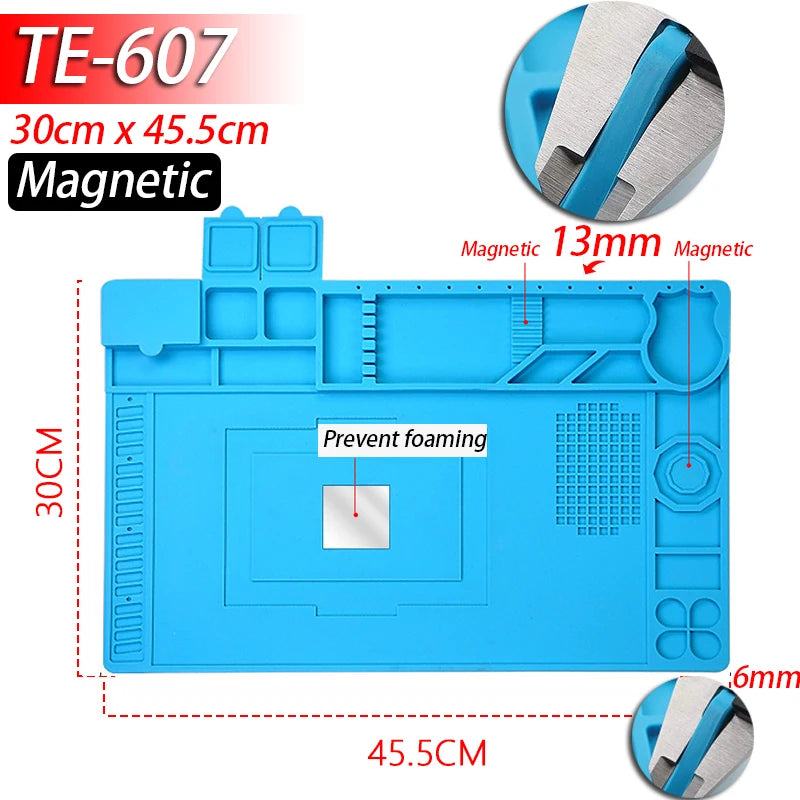 Soldering Station Mat Silicone Work Mat Heat Resistant 932°F Anti-Static - TE607