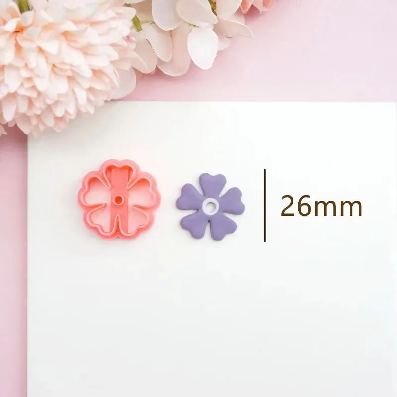 Flowers/Love Soft Ceramic Earring Mold Polymer Clay Cutter DIY Handmade Jewelry Pendant Quick Modeling Cutting Ceramic Tool -