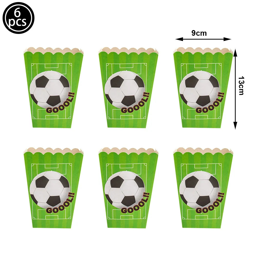 Soccer Theme Disposable Tableware Set Paper Plates Cups Napkins Tablecloth For Birthday Parties - Colorful