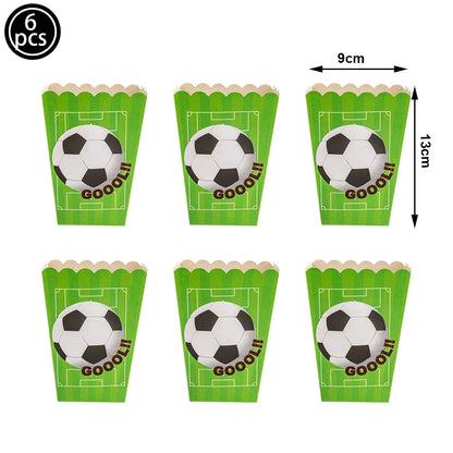 Soccer Theme Disposable Tableware Set Paper Plates Cups Napkins Tablecloth For Birthday Parties - Colorful
