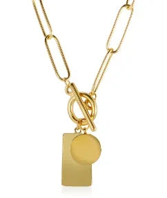 Square Pendants Delicate Stainless Steel Chain Pendant Necklace For Women Necklace - C55